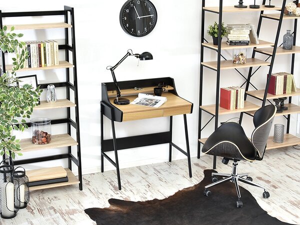 Masă PC Borge (stejar + negru). Promo -17%. 1109737