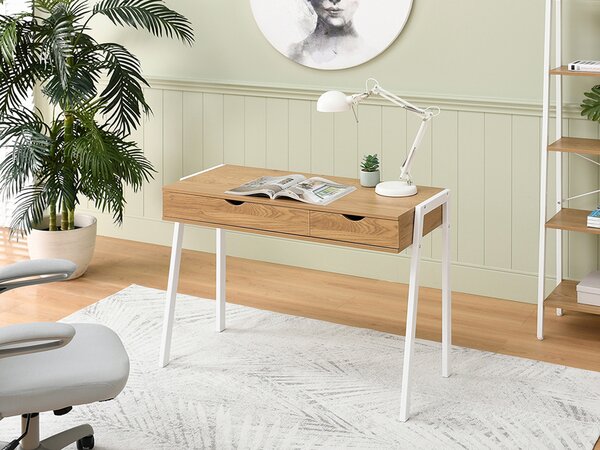Masă PC Land (stejar + alb). Promo -18%. 1109776