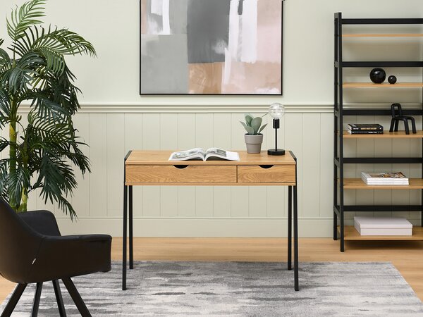 Masă PC Land (stejar + negru). Promo -16%. 1109777