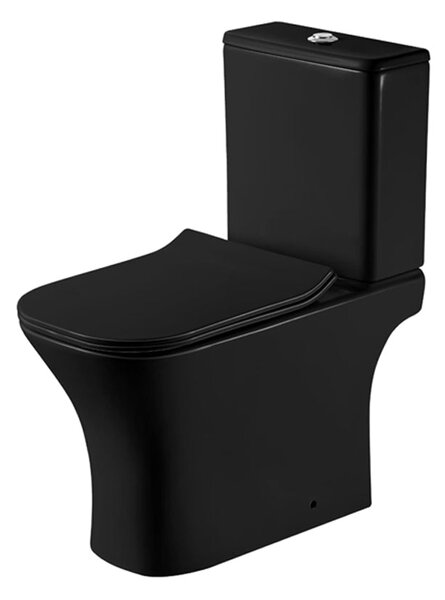 Vas WC cu rezervor negru mat T2065, capac cu inchidere lenta si armatura incluse