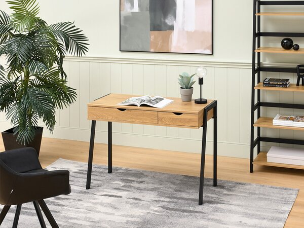 Masă PC Land (stejar + negru). Promo -16%. 1109777