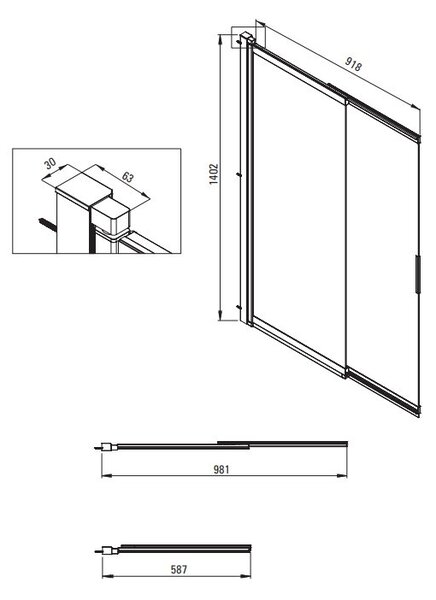 PRIZMA - Paravan Nawannowy 100x140 cm (Cod produs: KTJ_073R) finisaj crom