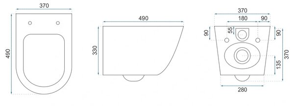 Vas WC suspendat cu capac soft-close alb lucios W206