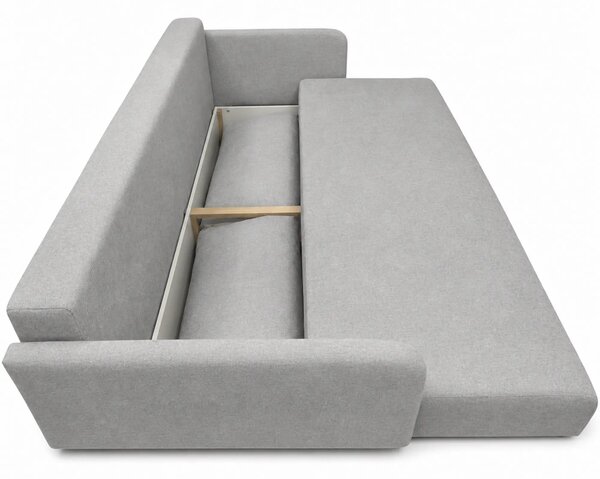 Canapea extensibila Allen, stofa catifelata gri - Element 04, cu lada