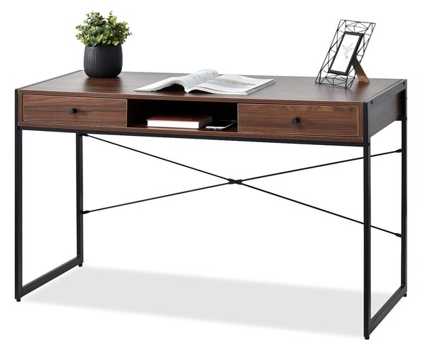 Masă PC Nills (nuc închis + negru). Promo -17%. 1109799