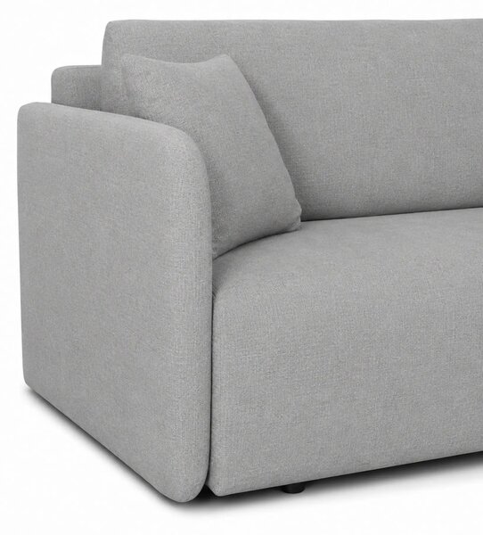 Canapea extensibila Allen, stofa catifelata gri - Element 04, cu lada