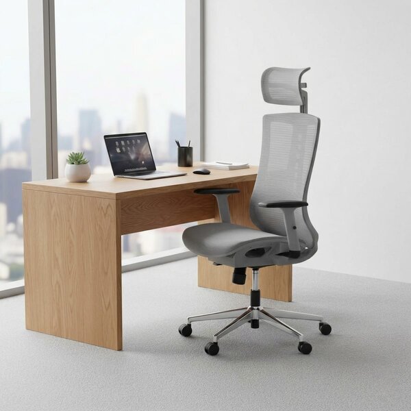 Scaun premium de birou ergonomic Mesh cu spatar înalt, suport lobar, roti 360°, reglare înaltime