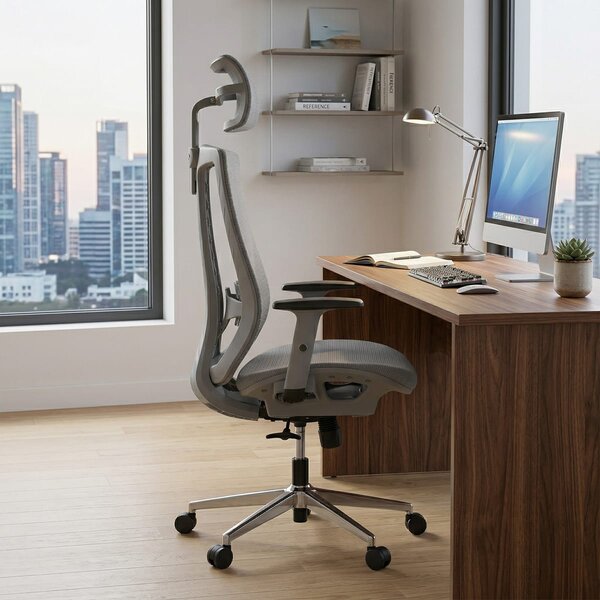Scaun premium de birou ergonomic Mesh cu spatar înalt, suport lobar, roti 360°, reglare înaltime