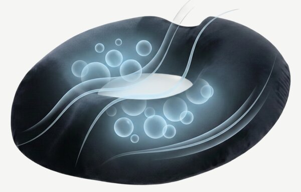 Perna ortopedica sezut antihemoroizi tip colac, memory foam, Negru