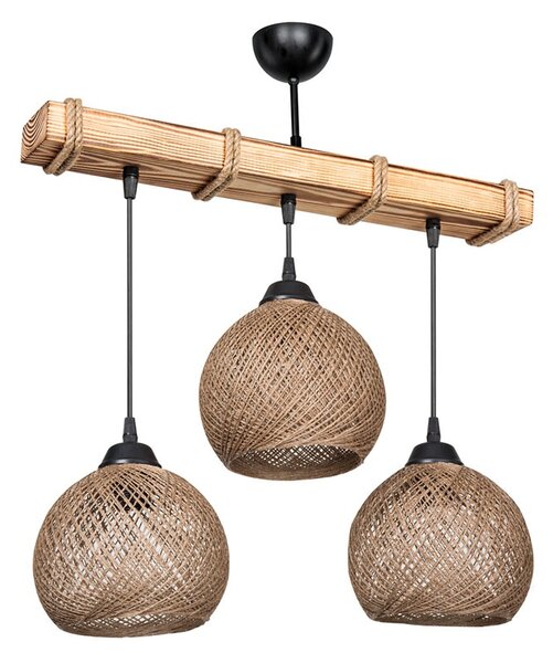 Lustra cu trei lumini PWL-1120, E27 nuc-bej 50x18x63 cm
