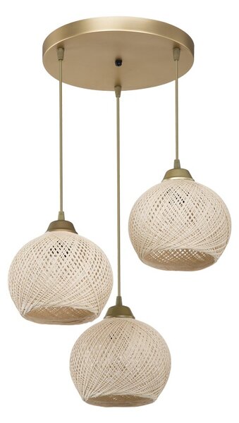 Lustra cu trei lumini PWL-1121, E27 crem-auriu, 40x75 cm