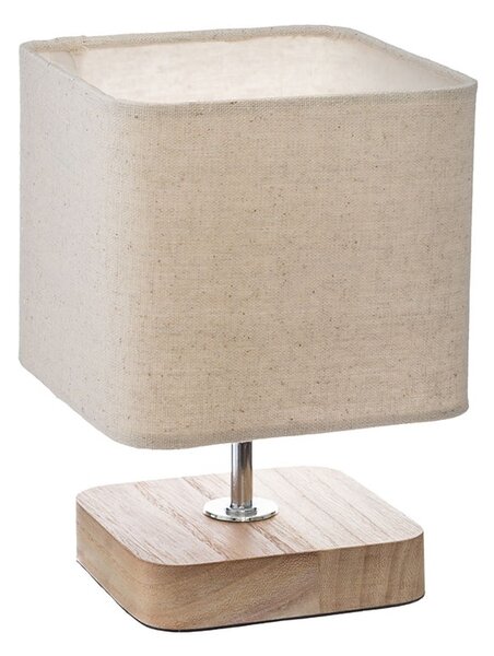 Veioza Sand, E14 lemn Metal, 15x15x21cm
