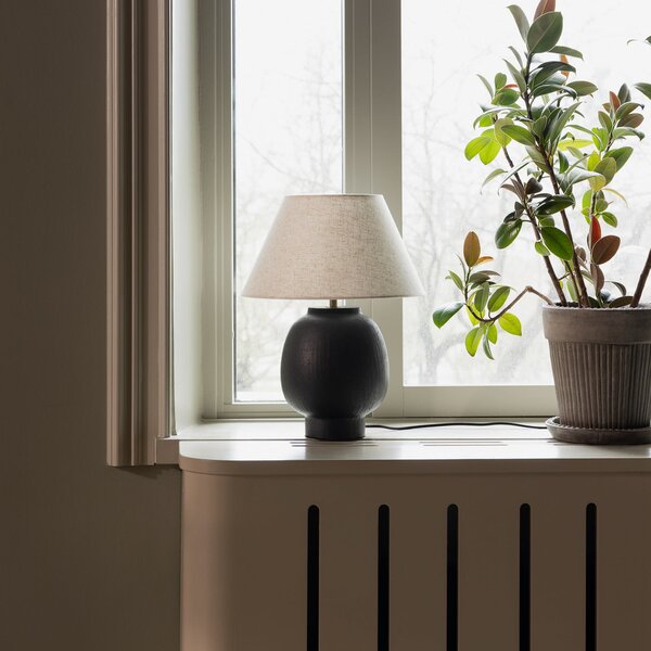 Globen Lighting Lampa de masă Lorenzo, negru, înălțime 46 cm, ceramică, Negru, Camera de zi / sufragerie, Ceramică, Scandinavă