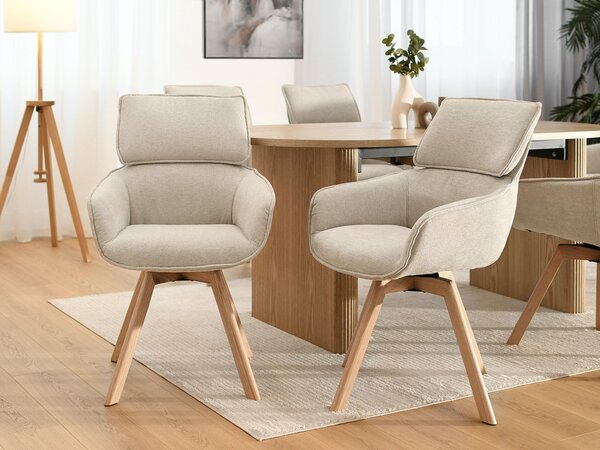 Scaun Doris (bej + stejar). Promo -14%. 1111032