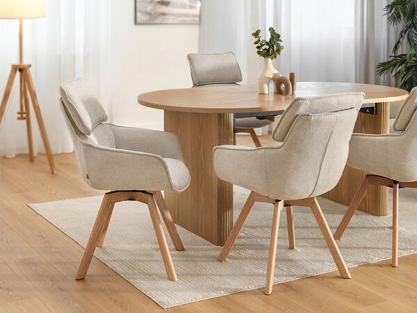 Scaun Doris (bej + stejar). Promo -14%. 1111032