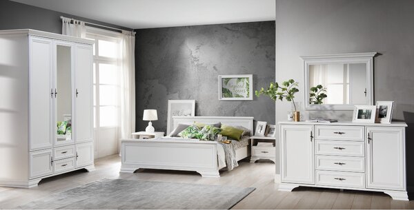 Oglinda decorativa Idento B, alba, 99x6.5x76 cm