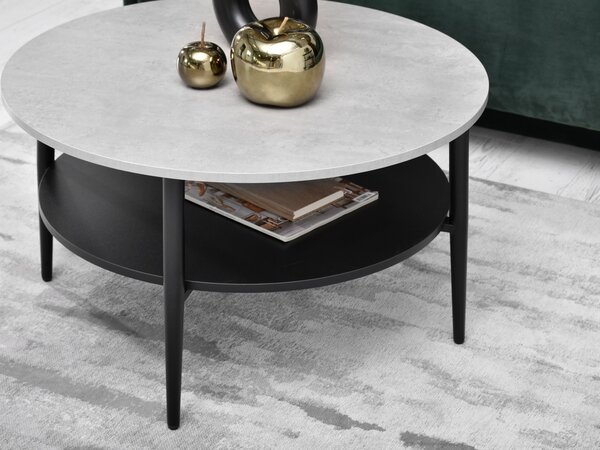 Măsuță de cafea Randolf Xl (beton + negru). Promo -12%. 1111527