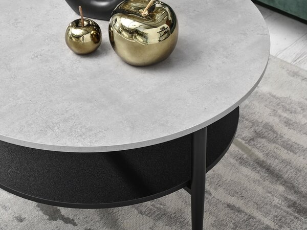 Măsuță de cafea Randolf Xl (beton + negru). Promo -12%. 1111527