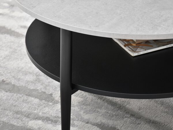 Măsuță de cafea Randolf Xl (beton + negru). Promo -12%. 1111527