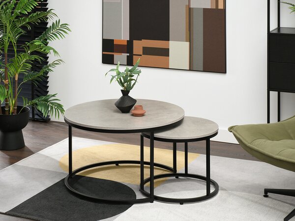 Măsuță de cafea Klara (beton + negru). Promo -13%. 1111624
