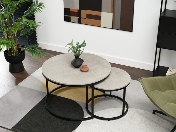 Măsuță de cafea Klara (beton + negru). Promo -13%. 1111624