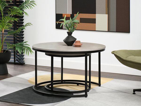 Măsuță de cafea Klara (beton + negru). Promo -13%. 1111624