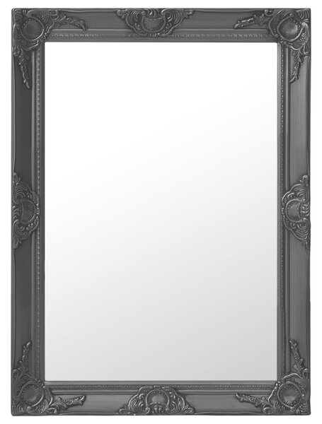 Oglindă de perete în stil baroc, negru, 60 x 80 cm