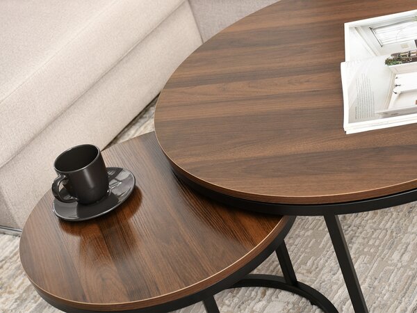 Măsuță de cafea Klara (nuc + negru). Promo -13%. 1111630