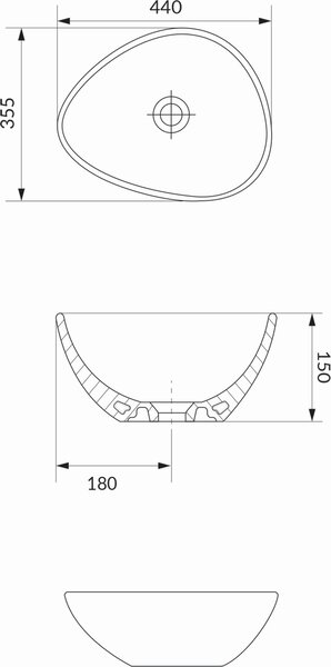 Cersanit Moduo lavoar 44x35.5 cm de blat antracit mat K116-105
