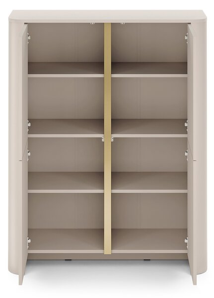 Comodă înaltă Sorrenti 103 cm - cashmere / auriu