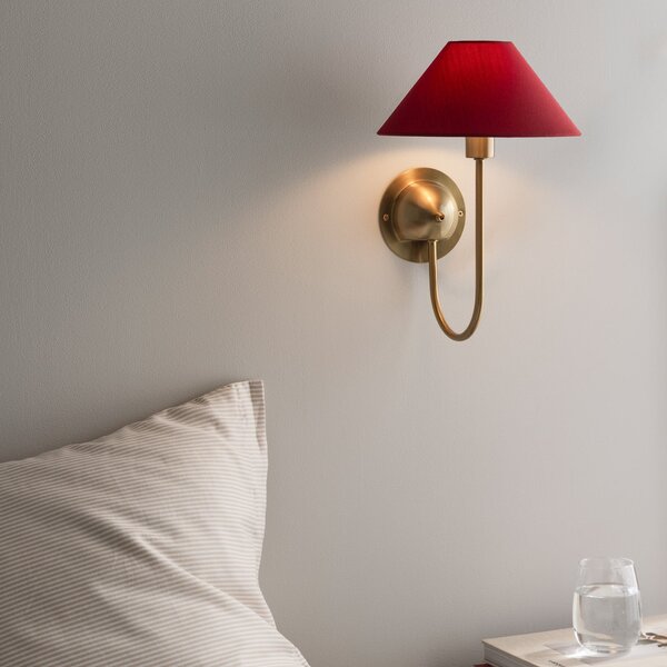 Globen Lighting Aplică de perete IRIS la Lighting, roșu burgund, înălțime 32 cm, Roșu, Camera de zi / sufragerie, Țesătură / Textil, Scandinavă