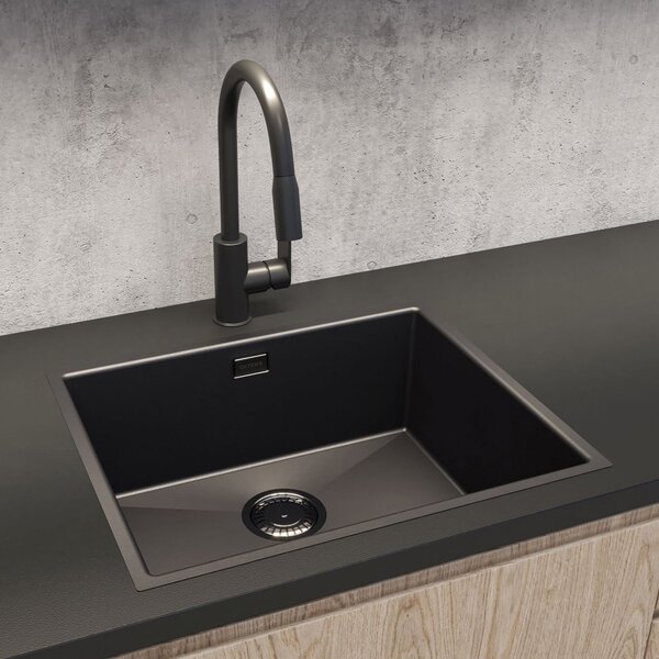 Oltens Stalvask chiuveta din otel 54x44 cm negru 71101300