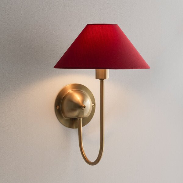 Globen Lighting Aplică de perete IRIS la Lighting, roșu burgund, înălțime 32 cm, Roșu, Camera de zi / sufragerie, Țesătură / Textil, Scandinavă