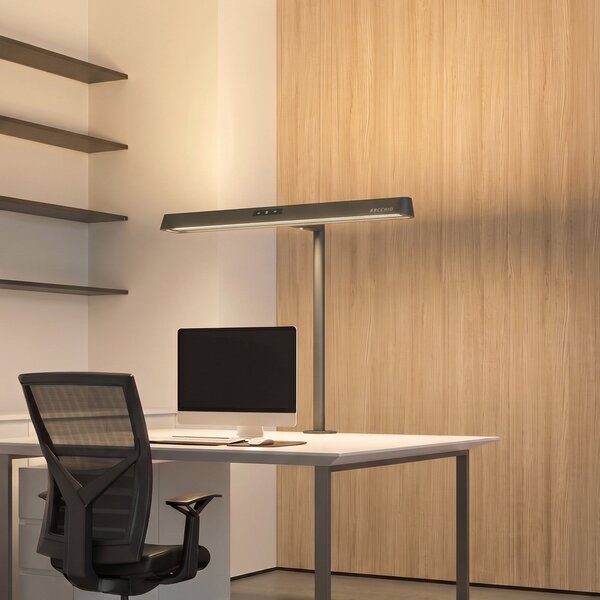 Arcchio Lampa cu clemă LED Shax, negru, senzor, dimabil, 4.000K, reglabil, Negru, Studiu / Birou, Metal, Modern