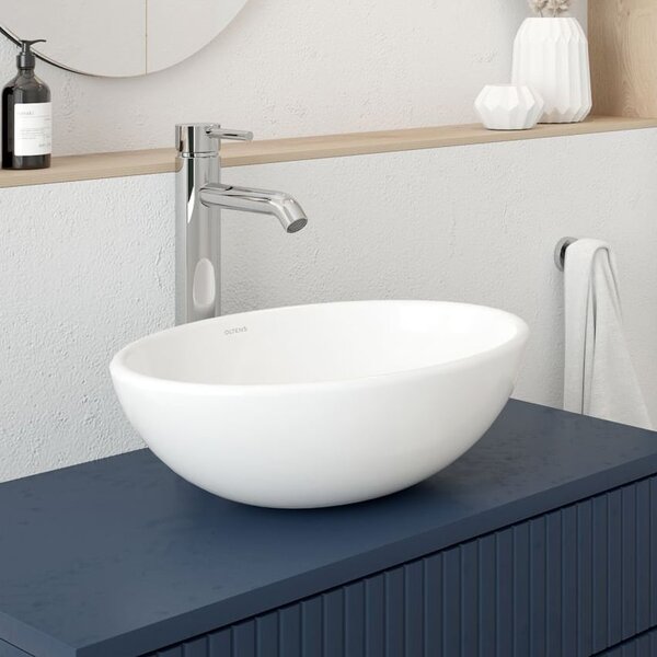 Oltens Etne lavoar 40x33 cm ovale de blat alb luciu 40313000