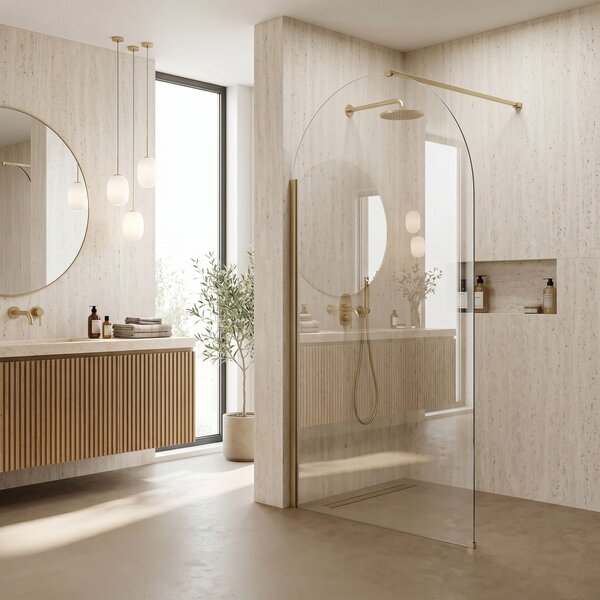Rea Heaven, Paravan de duș walk-in, 120 cm, auriu mat, REA-K6682