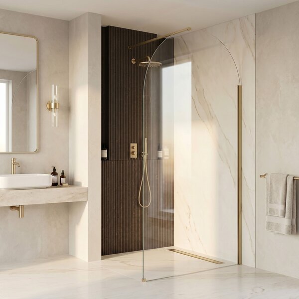 Rea Heaven, Paravan de duș walk-in, 120 cm, auriu mat, REA-K6682