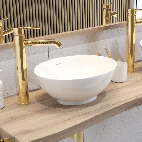 Oltens Jagala lavoar 32x32 cm rotund de blat alb luciu 40317000