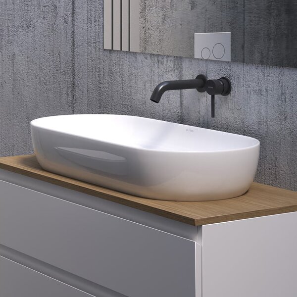 Oltens Hamnes lavoar 80x40 cm ovale de blat alb luciu 40321000
