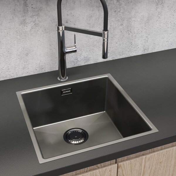 Oltens Stalvask chiuveta din otel 44x44 cm negru 71100300