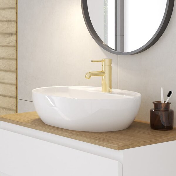 Oltens Hamnes lavoar 51x39 cm ovale de blat alb luciu 41313000