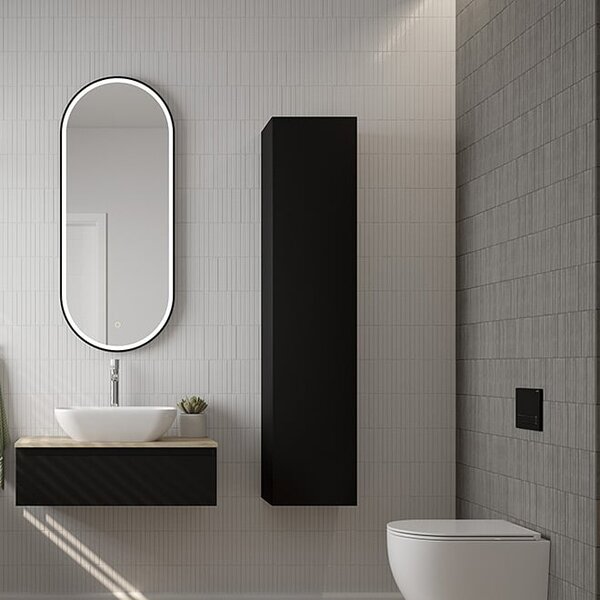 Oltens Vernal dulap 35x30x160 cm laterala pe perete negru 61000300