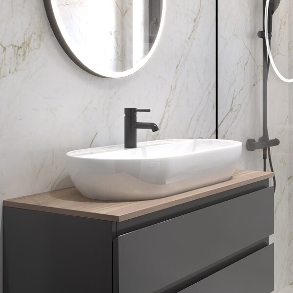 Oltens Hamnes lavoar 80x40 cm ovale de blat alb luciu 41315000