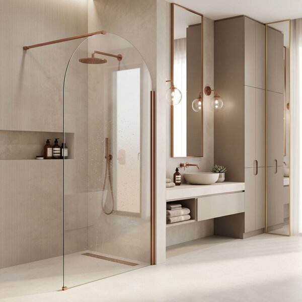 Rea Heaven, Paravan de duș walk-in, 120 cm, cupru mat, REA-K6689