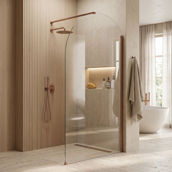 Rea Heaven, Paravan de duș walk-in, 120 cm, cupru mat, REA-K6689