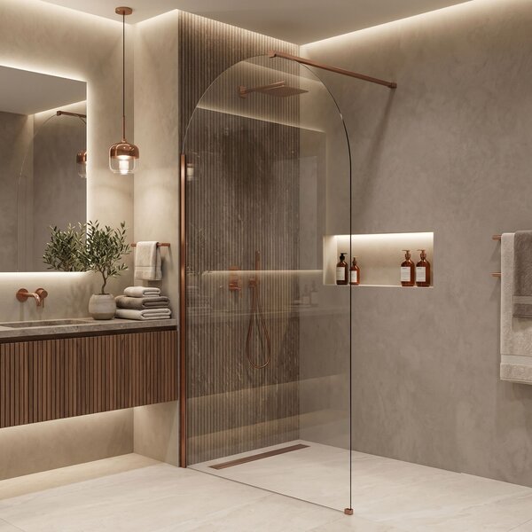 Rea Heaven, Paravan de duș walk-in, 120 cm, cupru mat, REA-K6689
