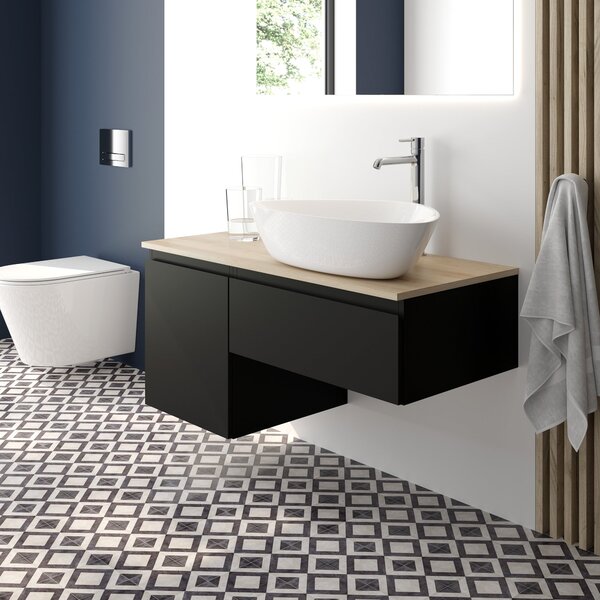 Oltens Vernal dulap 40x45.6x47 cm sub chiuveta pe perete negru mat 60017300