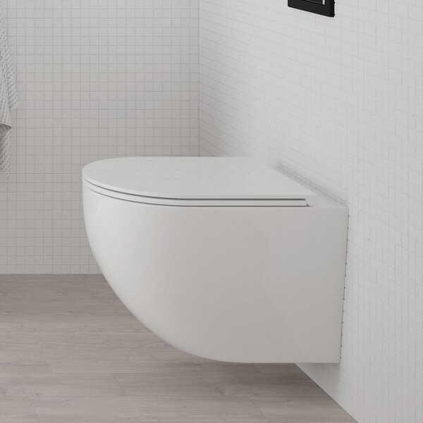 Oltens Hamnes vas wc agăţat fără margine cu spălare turbionară alb lucios 42024000