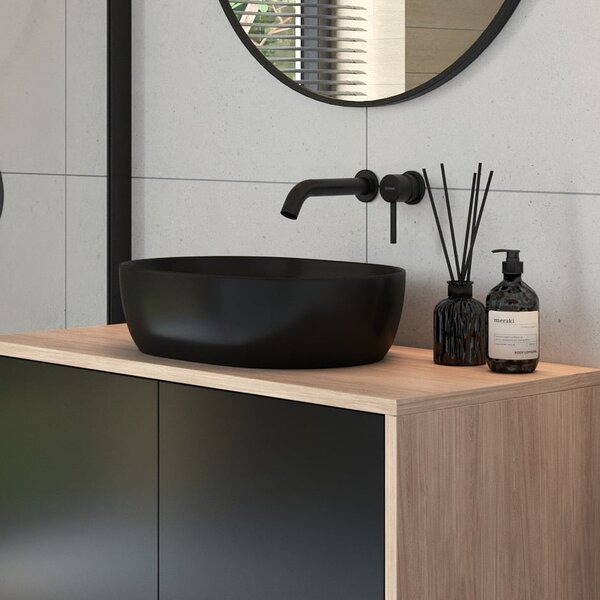 Oltens Hamnes lavoar 46.5x37.5 cm ovale de blat negru mat 40301300