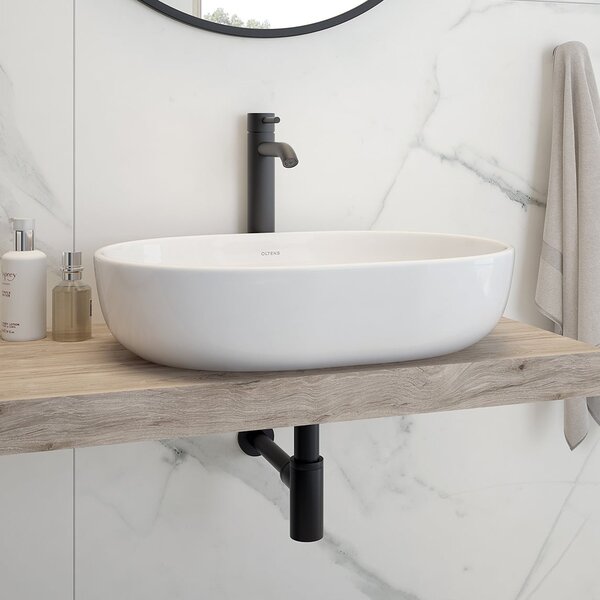 Oltens Hamnes lavoar 60x42.5 cm ovale de blat alb luciu 40815000